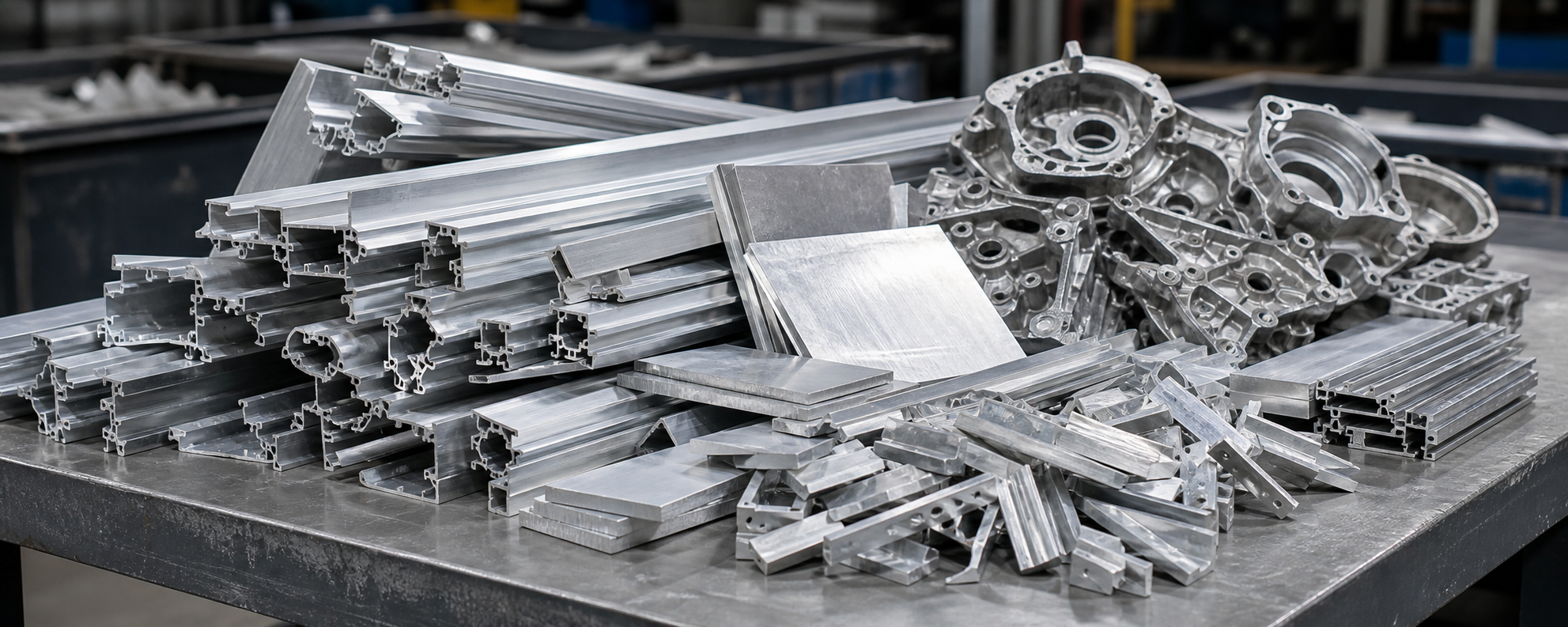 Aluminum extrusions, sheet, castings, and non-ferrous alloy scrap sorted for pickup