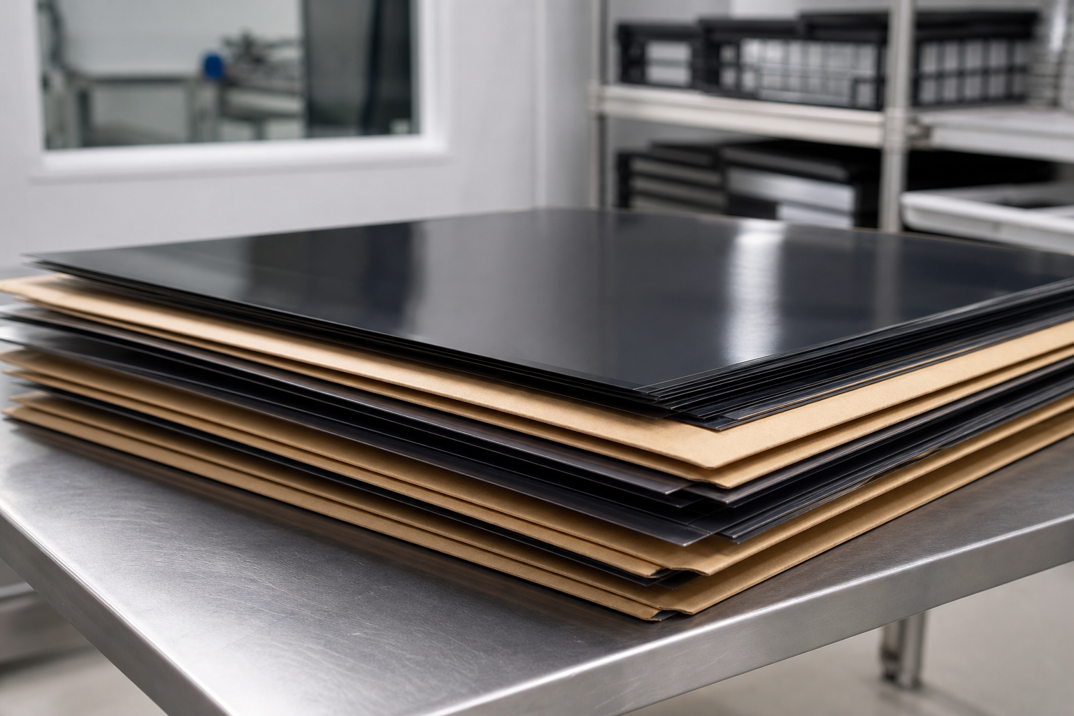 Industrial X-ray inspection film and technical archive materials ready for recycling